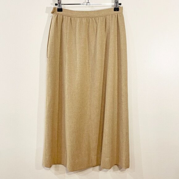 2/$40 EUC Vintage Pendleton 100% Wool Midi Skirt Camel XS - Picture 2 of 5